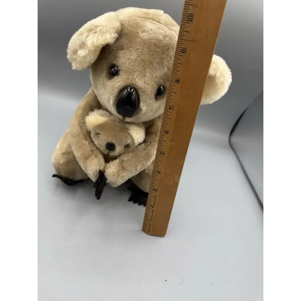 Vintage Dakin Koala Bear Plush With Baby Stuffed Animal 9” Brown Tan